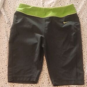 Nike Womens Charcoal and Lime Shorts